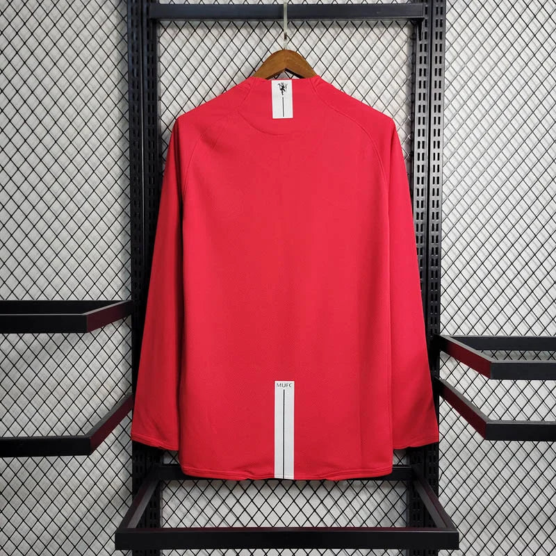 2007–2008 Retro Long Sleeve Manchester United Home Jersey