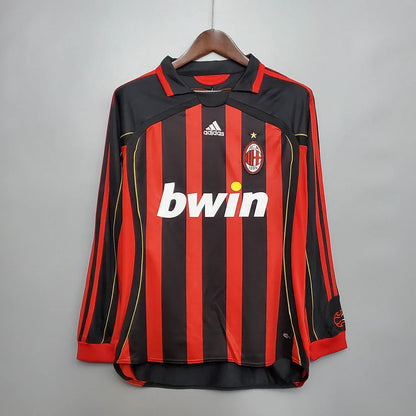2006/2007 Retro Long Sleeve AC Milan Home Football Shirt