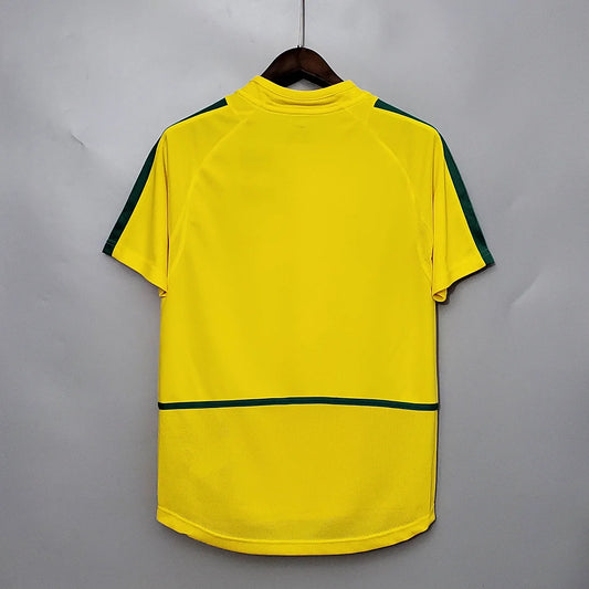 Camiseta retro de fútbol de Brasil 2002 de local