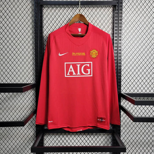 2007–2008 Retro Long Sleeve Manchester United Home Jersey
