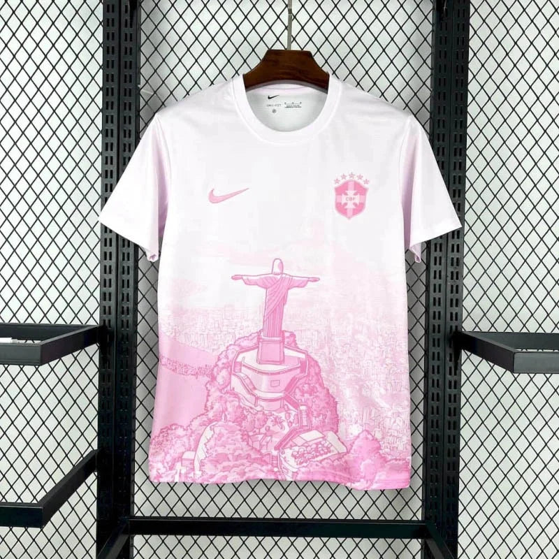 2025 Brazil Jesus Special Edition White-Pink Jersey