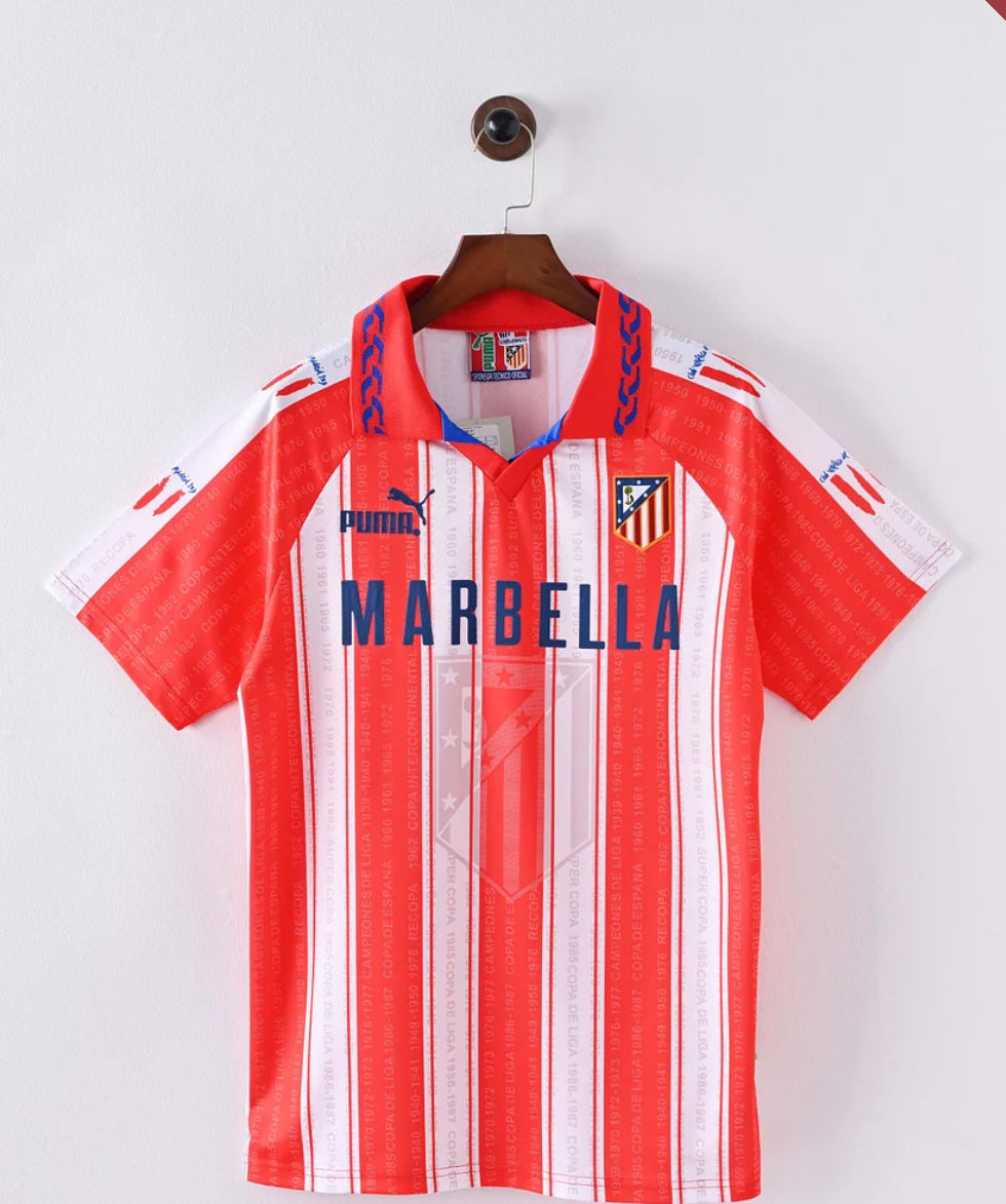 1995/1996 Retro Atletico Madrid Home Soccer Jersey