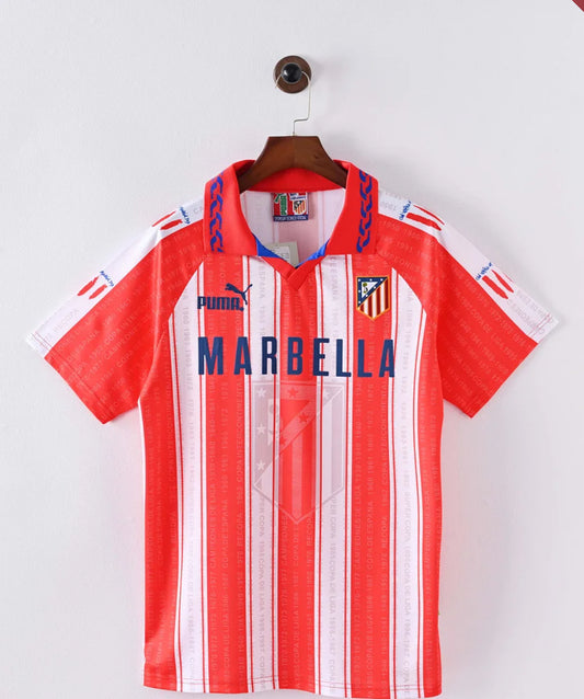 1995/1996 Retro Atletico Madrid Home Soccer Jersey
